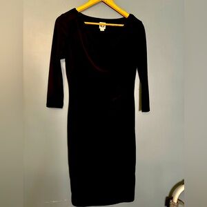 Black, mid-length Anne Klein dress.